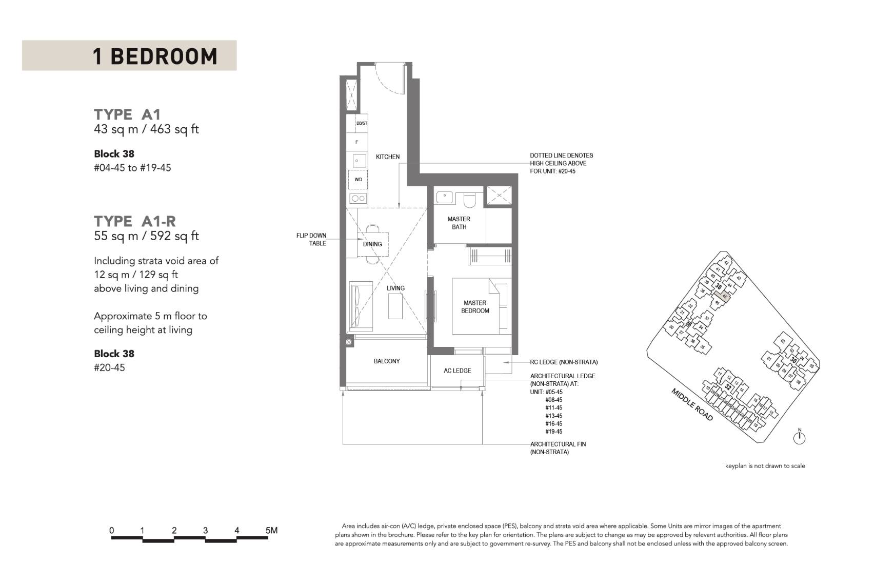 The M 1 Bedroom Floor Plan 1